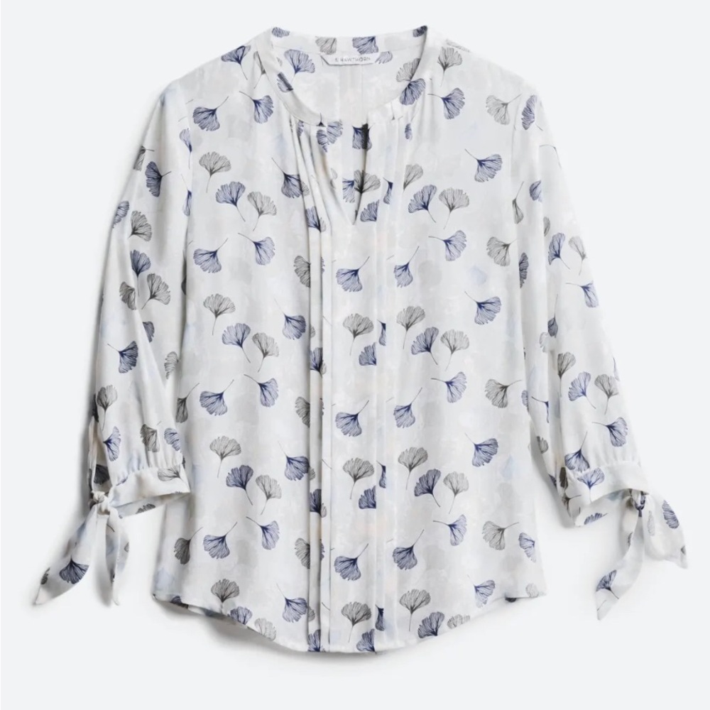 NWT 41 HAWTHORN Melisa Tie Sleeve Detail Blouse - size MP